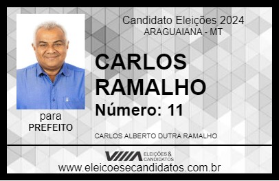 Candidato CARLOS RAMALHO 2024 - ARAGUAIANA - Eleições