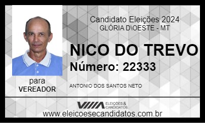 Candidato NICO DO TREVO 2024 - GLÓRIA D\OESTE - Eleições