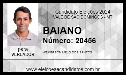 Candidato BAIANO 2024 - VALE DE SÃO DOMINGOS - Eleições