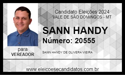 Candidato SANN HANDY 2024 - VALE DE SÃO DOMINGOS - Eleições