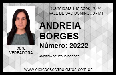 Candidato ANDREIA BORGES 2024 - VALE DE SÃO DOMINGOS - Eleições