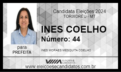 Candidato INES COELHO 2024 - TORIXORÉU - Eleições