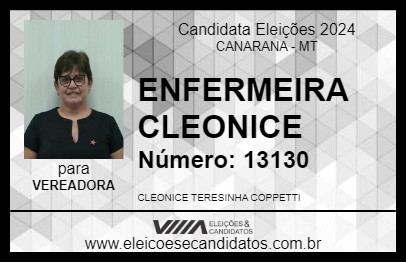 Candidato ENFERMEIRA CLEONICE 2024 - CANARANA - Eleições