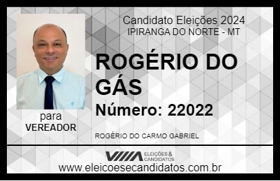 Candidato ROGÉRIO DO GÁS 2024 - IPIRANGA DO NORTE - Eleições