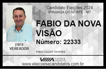 Candidato FABIO DA NOVA VISÃO 2024 - IPIRANGA DO NORTE - Eleições