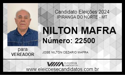 Candidato NILTON MAFRA 2024 - IPIRANGA DO NORTE - Eleições