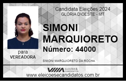 Candidato SIMONI MARQUIORETO 2024 - GLÓRIA D\OESTE - Eleições