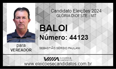 Candidato BALOI 2024 - GLÓRIA D\OESTE - Eleições