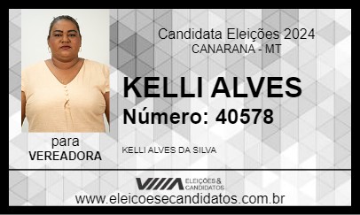 Candidato KELLI ALVES 2024 - CANARANA - Eleições