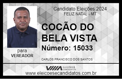 Candidato COCÃO DO BELA VISTA 2024 - FELIZ NATAL - Eleições