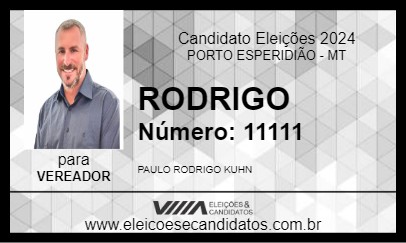 Candidato RODRIGO 2024 - PORTO ESPERIDIÃO - Eleições