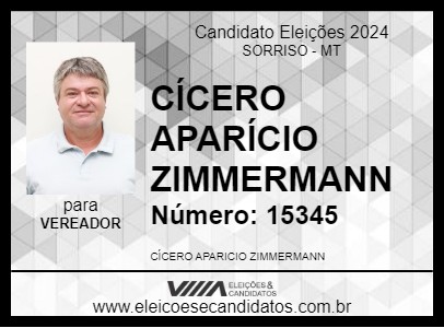 Candidato CÍCERO APARÍCIO ZIMMERMANN 2024 - SORRISO - Eleições