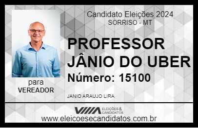 Candidato PROFESSOR JÂNIO DO UBER 2024 - SORRISO - Eleições