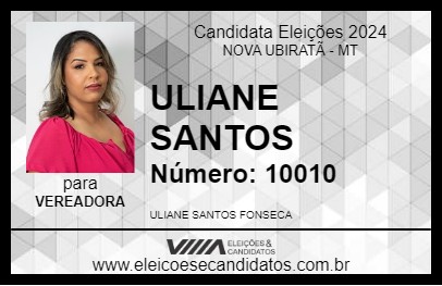 Candidato ULIANE SANTOS 2024 - NOVA UBIRATÃ - Eleições