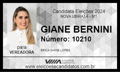 Candidato GIANE BERNINI 2024 - NOVA UBIRATÃ - Eleições