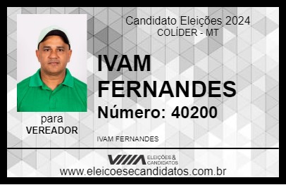 Candidato IVAM FERNANDES 2024 - COLÍDER - Eleições