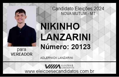 Candidato NIKINHO LANZARINI 2024 - NOVA MUTUM - Eleições