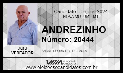 Candidato ANDREZINHO 2024 - NOVA MUTUM - Eleições