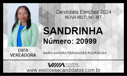 Candidato SANDRINHA 2024 - NOVA MUTUM - Eleições