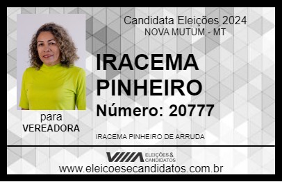 Candidato IRACEMA PINHEIRO 2024 - NOVA MUTUM - Eleições