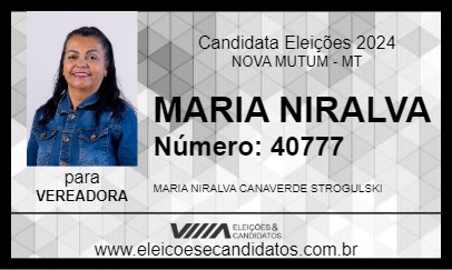 Candidato MARIA NIRALVA 2024 - NOVA MUTUM - Eleições