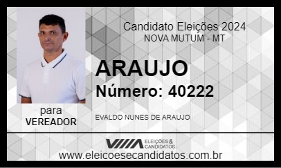 Candidato ARAUJO 2024 - NOVA MUTUM - Eleições