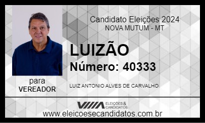 Candidato LUIZÃO 2024 - NOVA MUTUM - Eleições