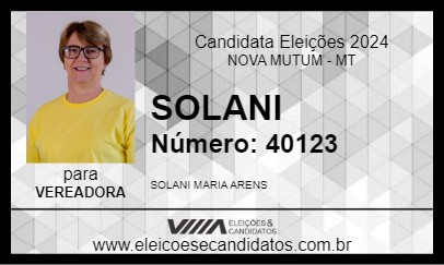 Candidato SOLANI 2024 - NOVA MUTUM - Eleições