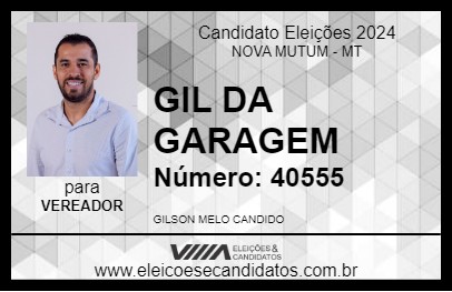 Candidato GIL DA GARAGEM 2024 - NOVA MUTUM - Eleições