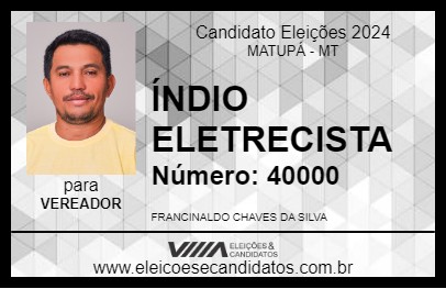 Candidato ÍNDIO ELETRECISTA 2024 - MATUPÁ - Eleições