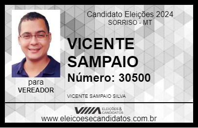 Candidato VICENTE SAMPAIO 2024 - SORRISO - Eleições