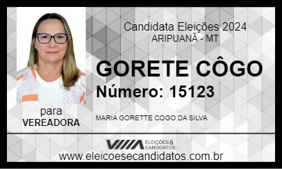 Candidato GORETE CÔGO 2024 - ARIPUANÃ - Eleições