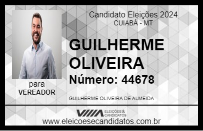 Candidato GUILHERME OLIVEIRA DE ALMEIDA 2024 - CUIABÁ - Eleições