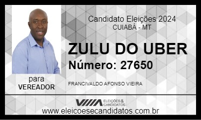 Candidato ZULU DO UBER 2024 - CUIABÁ - Eleições