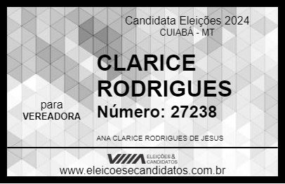 Candidato CLARICE RODRIGUES 2024 - CUIABÁ - Eleições