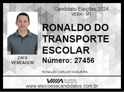 Candidato RONALDO DO TRANSPORTE ESCOLAR 2024 - VERA - Eleições