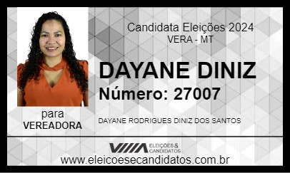 Candidato DAYANE DINIZ 2024 - VERA - Eleições