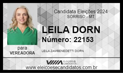 Candidato LEILA DORN 2024 - SORRISO - Eleições