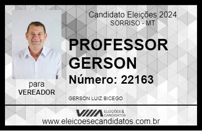 Candidato PROFESSOR GERSON 2024 - SORRISO - Eleições