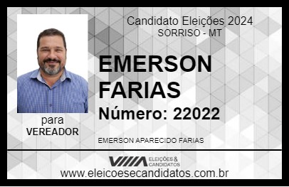 Candidato EMERSON FARIAS 2024 - SORRISO - Eleições