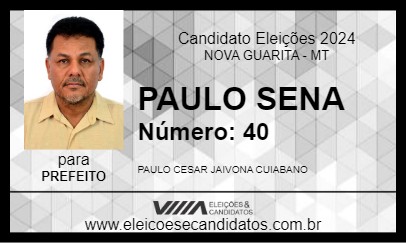 Candidato PAULO SENA 2024 - NOVA GUARITA - Eleições