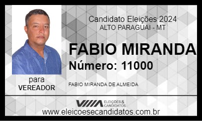 Candidato FABIO MIRANDA 2024 - ALTO PARAGUAI - Eleições