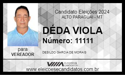 Candidato DÉDA VIOLA 2024 - ALTO PARAGUAI - Eleições