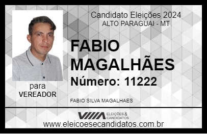 Candidato FABIO MAGALHÃES 2024 - ALTO PARAGUAI - Eleições