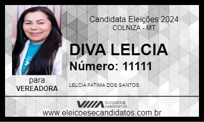 Candidato DIVA LELCIA 2024 - COLNIZA - Eleições