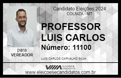 Candidato PROFESSOR LUIS CARLOS 2024 - COLNIZA - Eleições