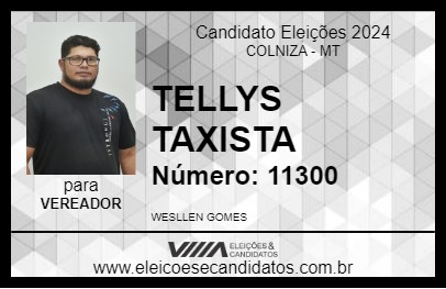 Candidato TELLYS TAXISTA 2024 - COLNIZA - Eleições