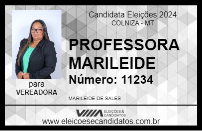 Candidato PROFESSORA MARILEIDE 2024 - COLNIZA - Eleições