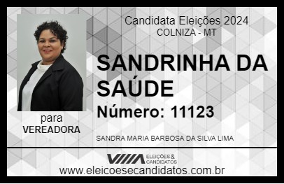 Candidato SANDRINHA DA SAÚDE 2024 - COLNIZA - Eleições