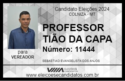 Candidato PROFESSOR TIÃO DA CAPA 2024 - COLNIZA - Eleições